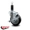 Service Caster 4'' Black Poly Swivel 1-1/8'' Expanding Stem Caster with Brake SCC-EX20S414-PPUB-BLK-TLB-118 - alternate 3